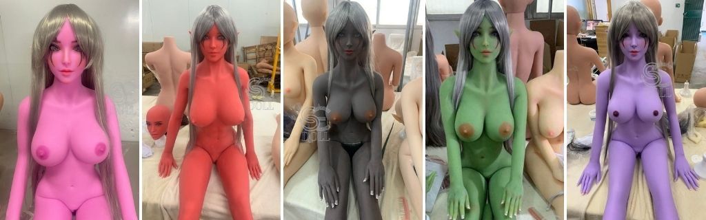 Couleur de peau Fantasy Alien pour love doll SEdoll (gris, rouge, rose, violet, vert)